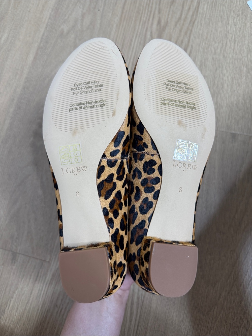 J. Crew Leopard-Print Ballet Flats in Tan and Black Size 8 - Picture 5 of 6